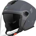 SanQing Motorcycle Open Face Helmet DOT Approved 3/4 Half Helmets for Motor-Bike Scooter Biker Adult Men Women (Large, Grey)