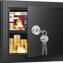 1.3 Cubic Feet Fireproof Safe Box with Key Lock, Hidden Steel Security Box with Removable Shelf for Cash, Jewelry, Passports and Medications, Personal Safes for Home/Office, 9.84"D x 13.78" W x 9.84"H (1.2 CUFT)