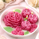 MTLEE Peony Flower Shape Candles for Women 4 Wick Soy Wax Decorative for Mom Gift Handmade Aesthetic Scented Floral Candle for Bedroom Home Wedding Mother's Day Friends Family