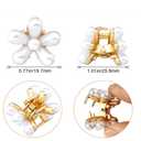 10 Pcs Pearl Mini Claw Clips Daisy Floral Hair Clips, Sweet Artificial Bangs Clips Decorative, Decorative Hair Accessories for Women and Girls