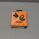 Skullcandy Push Active Wireless Earbuds, Bluetooth Headphones, Noise Isolating, 44 Hrs Battery, Secure-Fit Over-Ear Hanger, Sweat and Water Resistant, Microphone for iPhone Android - True Black/Orange