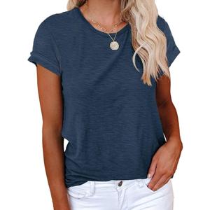 Cicy Bell Women's Short Sleeve Shirts Crewneck Loose Casual Summer Basic Tees Tops M