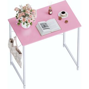 Pamray 23 Inch Computer Desk for Small Spaces, Home Office Work Desk with Headphone Hook, Small Office Desk Study Writing Table (Pink)