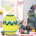 DRomance Easter Flameless Candles Battery Operated with 6 Hour Timer Battery Operated Real Wax Color Painted Easter Egg Shaped LED Flickering Candles Dinner Spring Holiday Decor(Yellow, 2.4"D x 6.3"H)