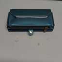 Wallet Case Compatible with iPhone 12 Pro Max RFID Blocking 10-Card Holder Soft PU Leather Magnetic Snap Shoulder Strap Zipper Pocket Phone Case Fit for iPhone 12 Pro Max - Blue Green