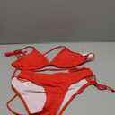 Zonsaoja Women String Bikini Set Halter Side Tie Two Piece Swimsuit Triangle Bathing Suits, Size XL