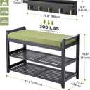 PETKABOO Shoe Rack for Front Door Entrance, 28 Entryway Bench with Coat Rack, Hall Tree Shoe Bench with Storage for Entry, Hallway, Bedroom, Living Room, 28 in with hook