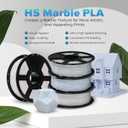 FLASHFORGE Rapid PLA Filament 1.75mm Marble Black, Max 500mm/s High Speed Printing, 3D Printer Filament 1kg Spool, Dimensional Accuracy +/- 0.02mm, Enjoy Exceptional Print Quality