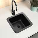 Monarch Abode Kitchen & Bar Sink 12-inch Glasgow Dual Mount Drop in Bar Prep Sink, Hand Hammered Matte Black Aluminum Sinks, Drop in or Undermount Kitchen Sinks, Decorative Single Dual Mount Bowl