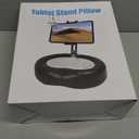 Tablet Pillow Stand with Storage Liner - Leatherette, Stable Support for 6.1-15.6 Inch Devices, Waterproof & Foldable for Sofa/Bed/Floor, Fit Thickness Case for iPad Pro/Air/Mini, Galaxy Tab