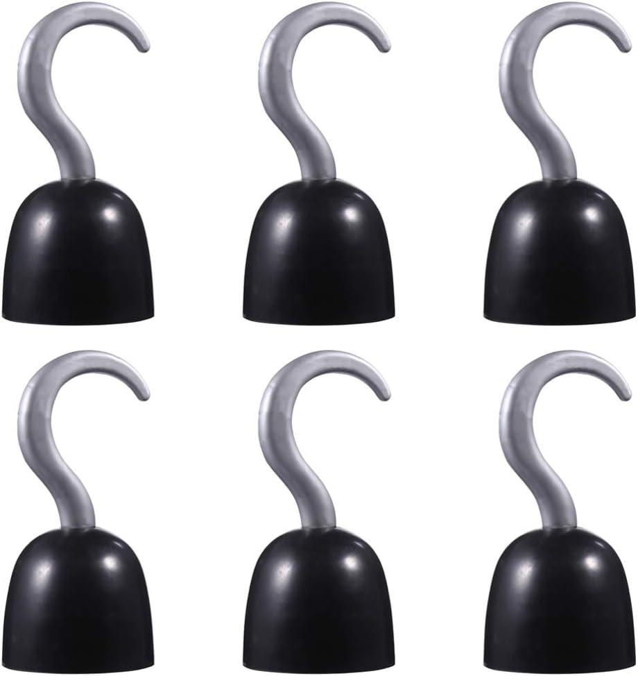 Kisangel 6 Pcs Pirate Hooks Hook Hand Plastic Hook for Kids Pirate Costume Accessory for Halloween Decoration