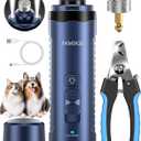 Dog Nail Grinder, Dog Nail Trimmers, and Clippers Kit with 2 LED Lights. Super Quiet Electric Pet Nail Grinder, Rechargeable, for Small, Medium, and Large Dogs & Cats, 2 Diamond Grinding Wheels. (Dark Blue)