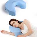 Side Sleeper Pillow for Adults, Ergonomic Memory Foam Shoulder Pillow with Arm Hole for Neck and Shoulder Pain, Suitable for Side Sleepers (Blue)