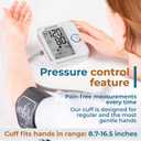Paramed Blood Pressure Monitor - Bp Machine - Automatic Upper Arm Blood Pressure Cuff 8.7-16.5 inches - Large LCD Display 120 Sets Memory - Device Bag & Batteries Included