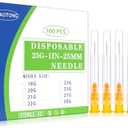 SHAOTONG 25 Gauge 1 Inch Luer Lock Accessories Disposable Lab Supplies, Pack of 100