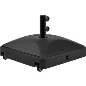 Yaheetech Fillable Mobile Umbrella Base, Heavy Duty Patio Umbrella Pole Holder for Outdoor 4 Wheels, 2 Locks 2 Knobs 123lb Capacity for Deck, Poolside, Garden, Black