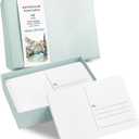 Prudiut 48 Sheets 4x6 Watercolor Postcards, 140lb/300gsm Blank Postcards Watercolor Paper Cards Art Supplies for Painting, DIY, Mailing, Invitations, Greeting Cards (Green)