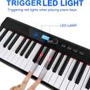 Coolmusic Folding Piano Keyboard 88 Keys, Portable Electric Keyboard with MIDI, Full Size Digital Piano, Wood Grain, Semi-Weighted, Rechargeable, with Storage Bag for Beginner, Compact