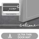 Welcome Mat Indoor, Ultra Thin Door Mat, 1/10 in Thin Door Mats for Inside Entry, Non-Slip Rubber Backing, Washable Doormat, Fade Resistant, Absorbent, Low Profile Dirt Trapper, 30"X17",Grey