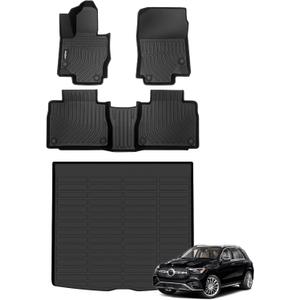 GINOWY-Floor Mats & Cargo Liner for 2020-2026 Mercedes Benz GLE 350/450 (No for Coupe/AMG), TPE All Weather Car Mats for Mercedes GLE Accessories, Heavy Duty Floor Liners