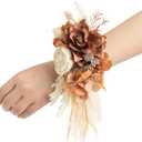 Ling's moment 2pcs Prom Wrist/Shoulder Corsage Artificial Flower, Girl/Mother Homecoming/Wedding Corsage Wristlet Décor, etc. Boho Rustic Sola Wood