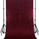 AMZLOKAE Burgundy Sequin Backdrop 4FTx8FT (48"x96") | Sparkling Photo Booth Backdrop for Weddings, Birthdays, Bridal Showers | Shimmer Party Decor, Wine Red Glitter Curtains, Event Background
