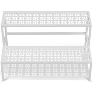 2-Tier Metal Plant Stand Indoor & Outdoor Plant Shelf Corner