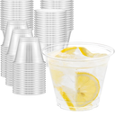 100 Pack 9 oz Clear Plastic Cups, Sturdy & Food Safe Disposable Plastic Cups for Wine Cocktail Punch
