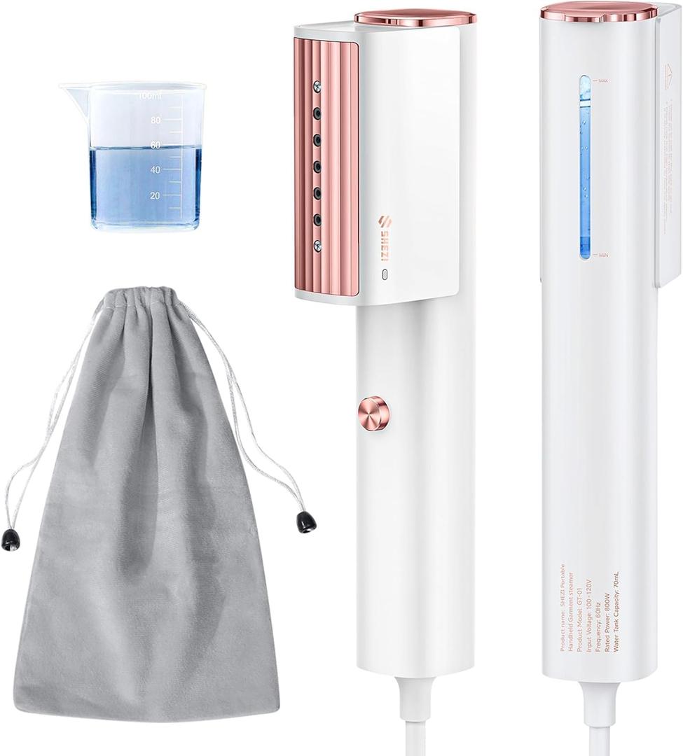 Travel Steamer for Clothes, [10s Fast Heat-up, 0.7lbs Light, Powerful Steam]100-120V Portable Handheld Garment Steamer Mini Clothing Steamr for Wrinkle Release at Home and Office [SHEZI Series]