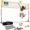 NetXPro Volleyball Net for Backyard – 12ft Outdoor Volleyball Net with Fibreglass Poles, Alloy Base & Carry Bag | Portable Volleyball Net Set with Ball & Pump | Adjustable Height for Men & Women