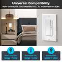 BESTTEN 5 Pack Super Slim Dimmer Light Switch for 300W Dimmable LED/CFL Lights and 600W Incandescent/Halogen, Single Pole/3-Way LED Slide Dimmer, Wall Plate Included, ETL Listed, White