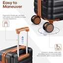 UKEIN Luggage Sets 3 Piece, Carry On Luggage 20In With Spinner Wheels,PC Hardside Suitcase Set with TSA Lock,Durable Carry On Suitcase With Travel Backpack for Men (Black, 3 piece set (20inch))