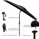 C-Hopetree 9 ft Half Round Outdoor Patio Market Wall Umbrella with Tilt, Black