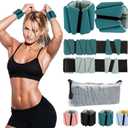 Inspack 2PK Adjustable Wrist & Ankle Weights for Women & Men, 2/4 lbs Pair (1/2 lb Each), Weighted Wrist Ankle Straps for Walking, Running, Yoga, Pilates, Physical Therapy, Wearable Weights Bangles Bands Set, 4 Color