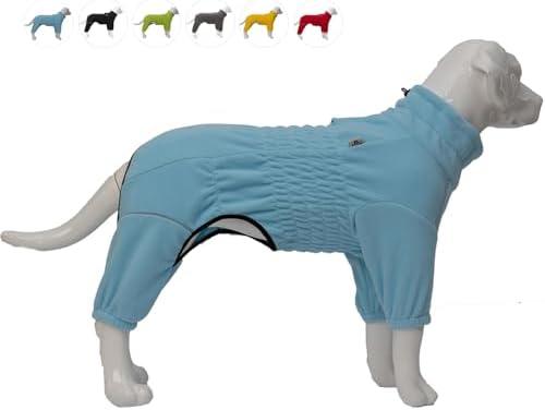 Warm Winter Dog Coat - Windproof & Fleece, Zippered Closure - Small to Large Dogs - Turquoise, S