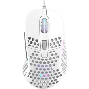Xtrfy M4 RGB, Ultra-Light Wired Gaming Mouse, Ergonomic Design for Right-Handers, Cutting-Edge Pixart 3389 Sensor, Adjustable RGB Lighting, White Edition