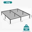 OLIXIS King Bed Frame, Heavy Duty Sturdy 12 Inch Metal Platform Bed with Storage Space, Enhanced Stability & Noise-Free, No Box Spring Needed, Easy Assembly