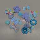 Chenkou Craft Mix Bulk Random 15pcs Blue Fabric Ribbon Flowers Bows Craft Wedding Ornament Appliques (Blue)
