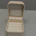 SANQIANWAN PU Leather Wedding Ring Box Jewelry Case for Proposal Engagement Ring Box Jewelry Display Box Gift Box for Birthday and Anniversary (Pearl White-B)