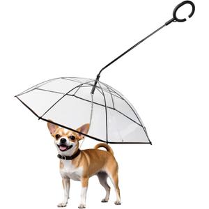 Namsan Dog Umbrella for Small Dogs, Clear Doggie Umbrella Leash Keeps Dogs Dry in Rain Walking, Small Dog Rain Umbrella with Metal Leash, Self-Assembly (Gen-2A)