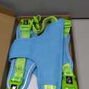 PHOEPET No Pull Dog Harness, Unique Colors Reflective Adjustable Dog Vest, with Soft Training Handle Metal Clips for Small Medium Large Dogs (Blue Base & Green Straps,XL)