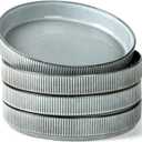 famiware Star 8.25" Pasta Bowls, Large Dinner Bowls Set of 4, Salad Bowl Plates, Shallow Bowls for Eating, Smoky Blue