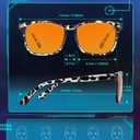 TIJN Blue Light Blocking Glasses for Women Men Square Frame Nerd Eyeglasses Anti Blue Ray Computer Screen Glasses