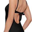 Aqua Green Women's Scoop Neck One Piece with Open Tie Back (Black, L)
