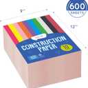 Alitte Construction Paper Assorted Colors - (600 Sheets, 9x12), Craft Paper, 10 Bright Colors - Bulk Pack Arts & Crafts Projects - Colored Paper For Preschool, Home, And Classroom Supplies