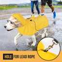 Lukovee Dog Raincoat, Adjustable Dog Rain Jacket with Clear Hooded Double Layer for Large Medium Small Dogs Puppies, Waterproof Rain Coat Poncho with Reflective Storage Pocket & Rim (Yellow, XXL)