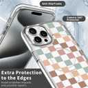 for iPhone 14 Pro Case [Compatible with Magsafe],Girls Women Clear Magnetic Case Silicone Shockproof Protective Cover with Pattern Colorful Checkerboard