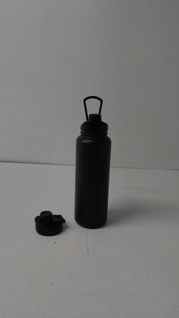 40 oz Insulated Water Bottle, Stainless Steel Camping & Hiking Hydration Flask with Wide Mouth Lid, Sports Coffee Cup Double Walled, Leakproof, for Indoor/Outdoor Use,Black