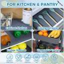 Hersvin Shelf Liners 16 in x 20 ft EVA Drawer Mats, Non-Adhesive Cupboard Pad, Kitchen Cabinet Lining Fridge Cushion (Gray Crossed Stripe, 40.7x610cm)