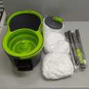 Spin Mop Bucket System,Masthome Pedal Spin Mop and Bucket with Wringer Set,EasyWring Microfiber Mop with 3 Mop Pads,360Spinning Floor Cleaning System - Home & Office Suitable (Green+dark Grey)